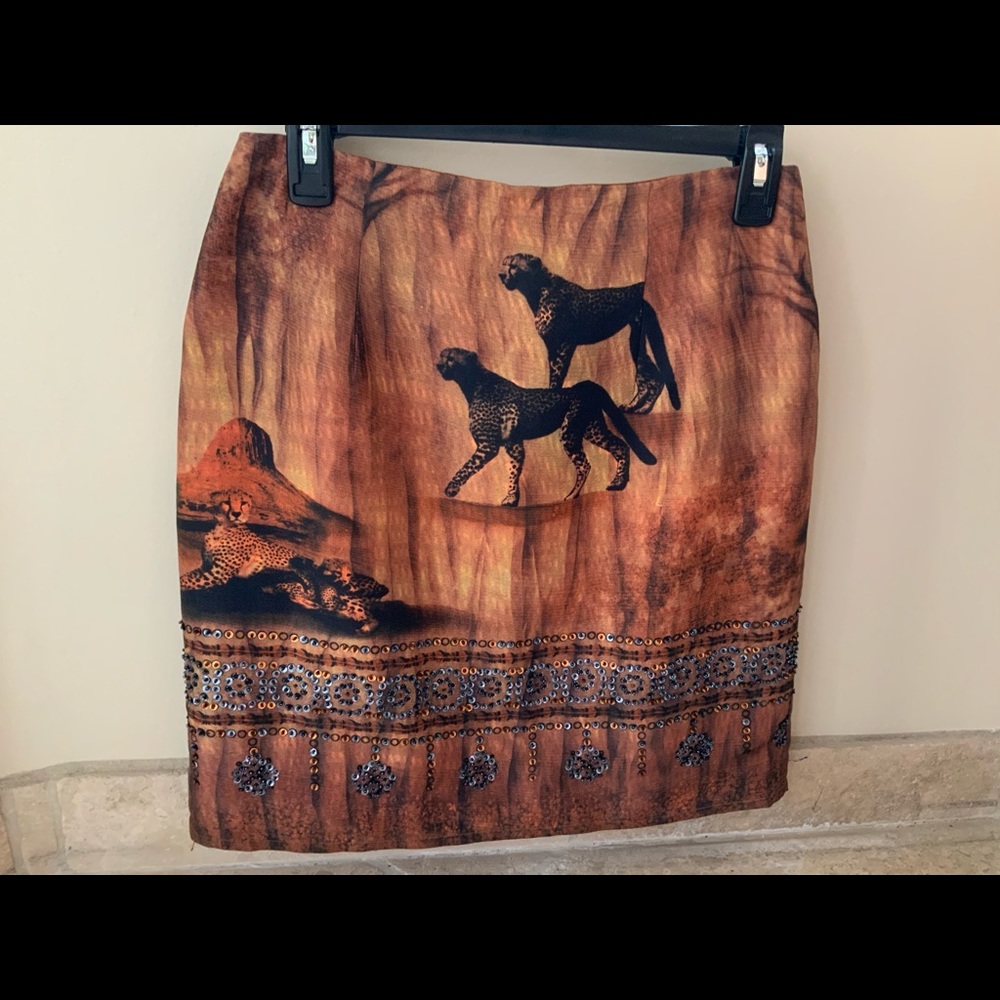 Animal Print silk lined skirts